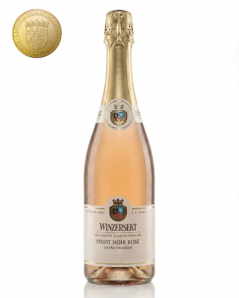Sektflasche Pinot Noir Rosé Winzersekt extra trocken vom Weingut Lersch – Nahewein