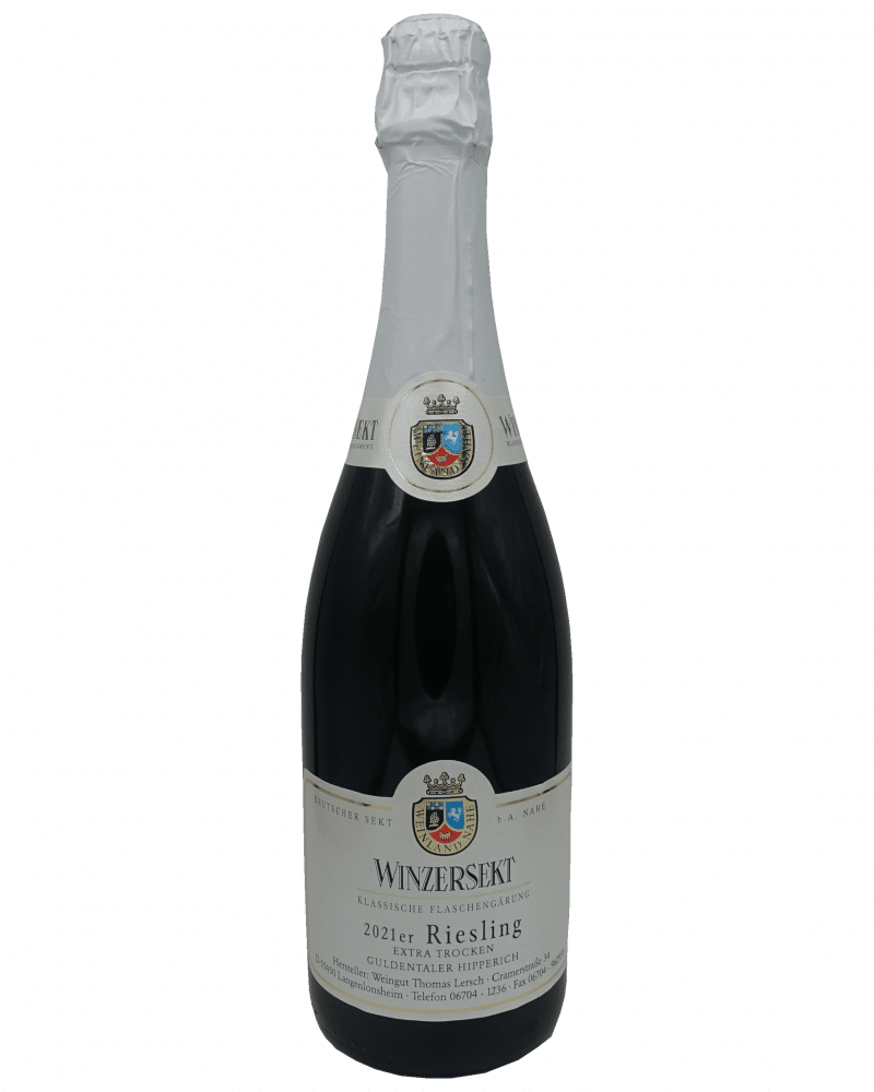 Sektflasche des Rieslings vom Weingut Lersch – Nahewein