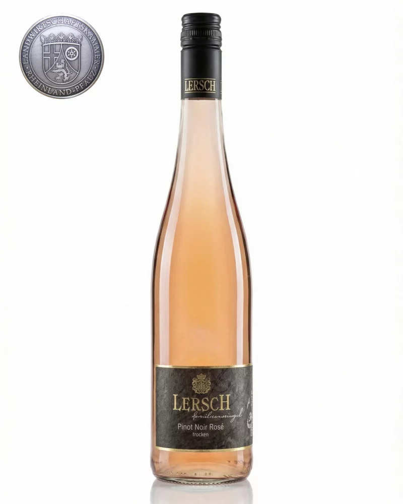 Flasche Pinot Noir Rosé halbtrocken vom Weingut Lersch aus Langenlonsheim an der Nahe
