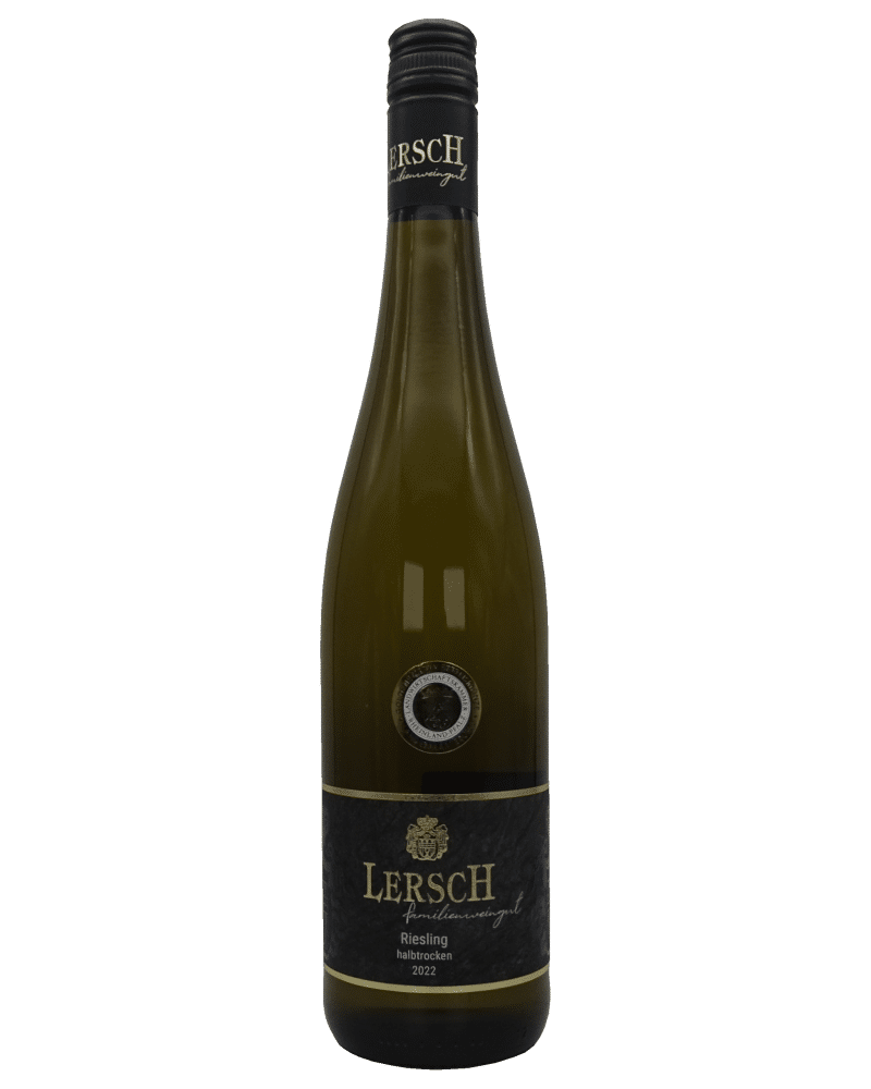 Flasche des halbtrockenen Rieslings vom Weingut Lersch – Nahewein