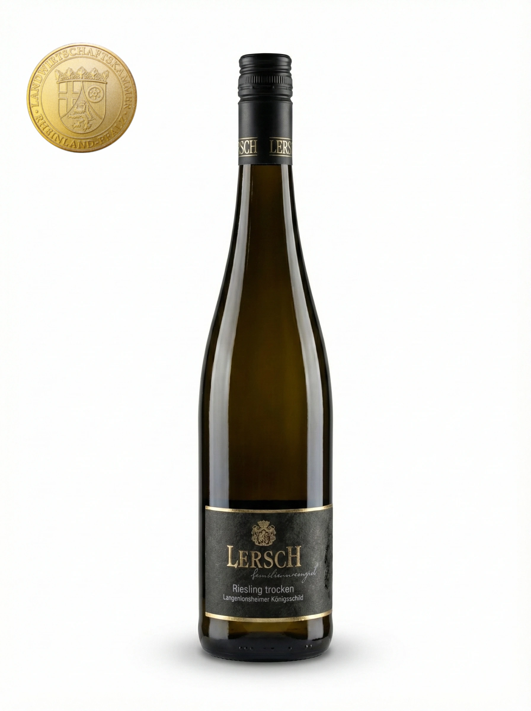 Flasche des Rieslings "Königsschild" vom Weingut Lersch – Nahewein