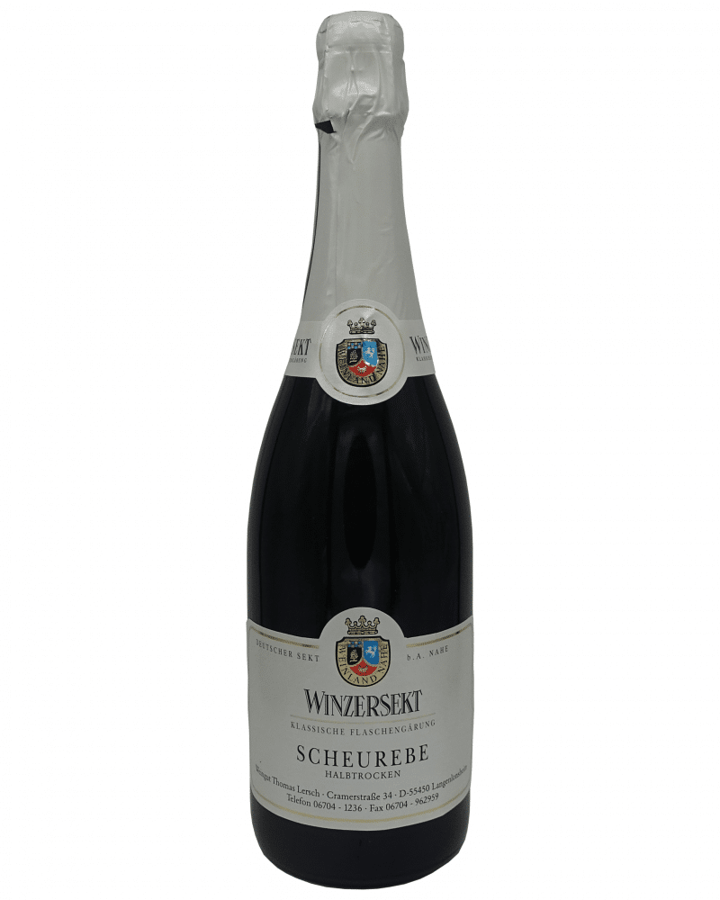 Sektflasche der halbtrockenen Scheurebe vom Weingut Lersch – Nahewein