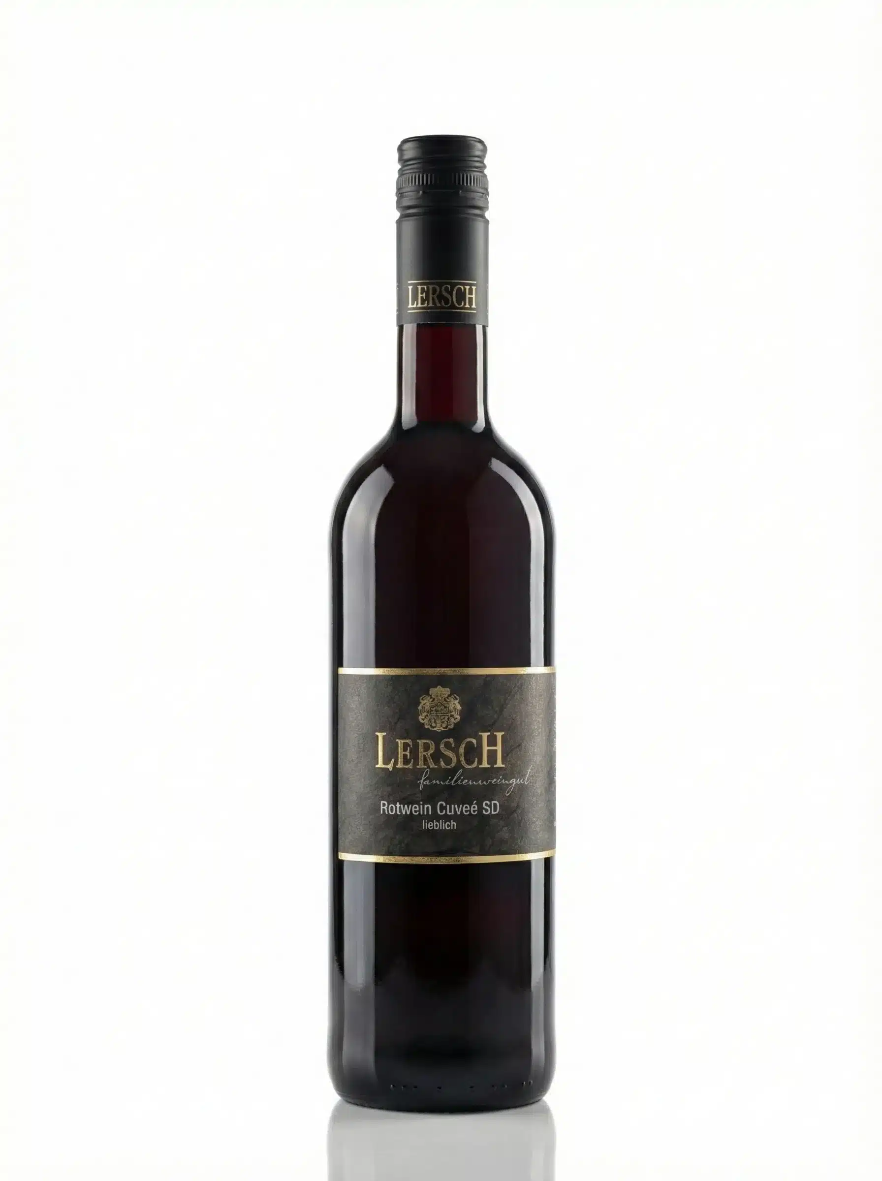 Flasche des lieblichen Rotweins vom Weingut Lersch – Nahewein