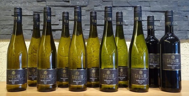 Flaschen des lieblichen Probierpakets vom Weingut Lersch – Nahewein