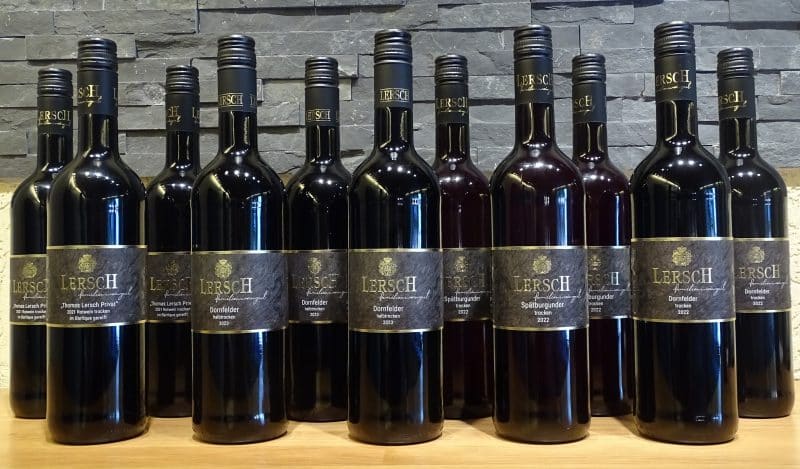 Flaschen des Rotweinprobierpakets vom Weingut Lersch – Nahewein