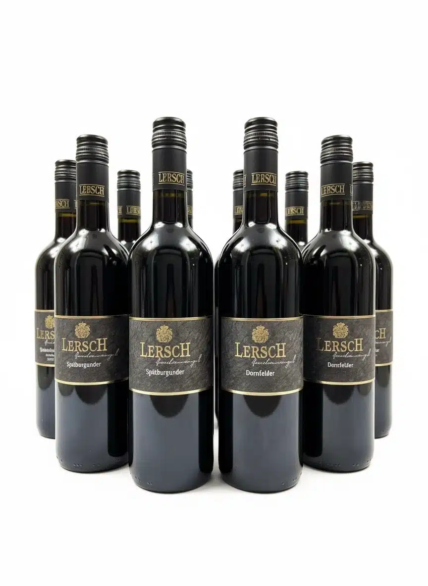 Flaschen des Rotweinprobierpakets vom Weingut Lersch – Nahewein