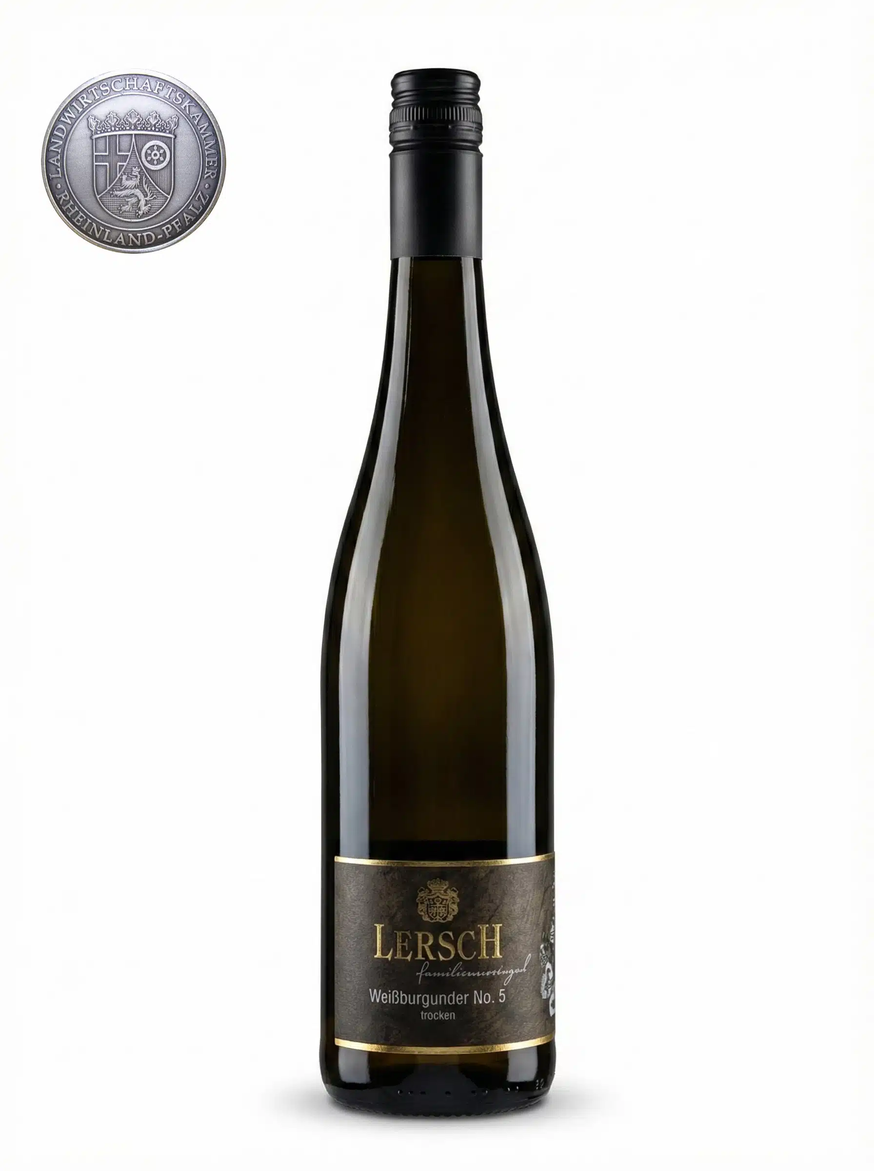 Flasche des Weißburgunders vom Weingut Lersch – Nahewein
