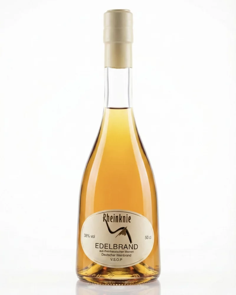 Flasche Rheinknie Edelweinbrand V.S.O.P. 38 % vol. Spirituose