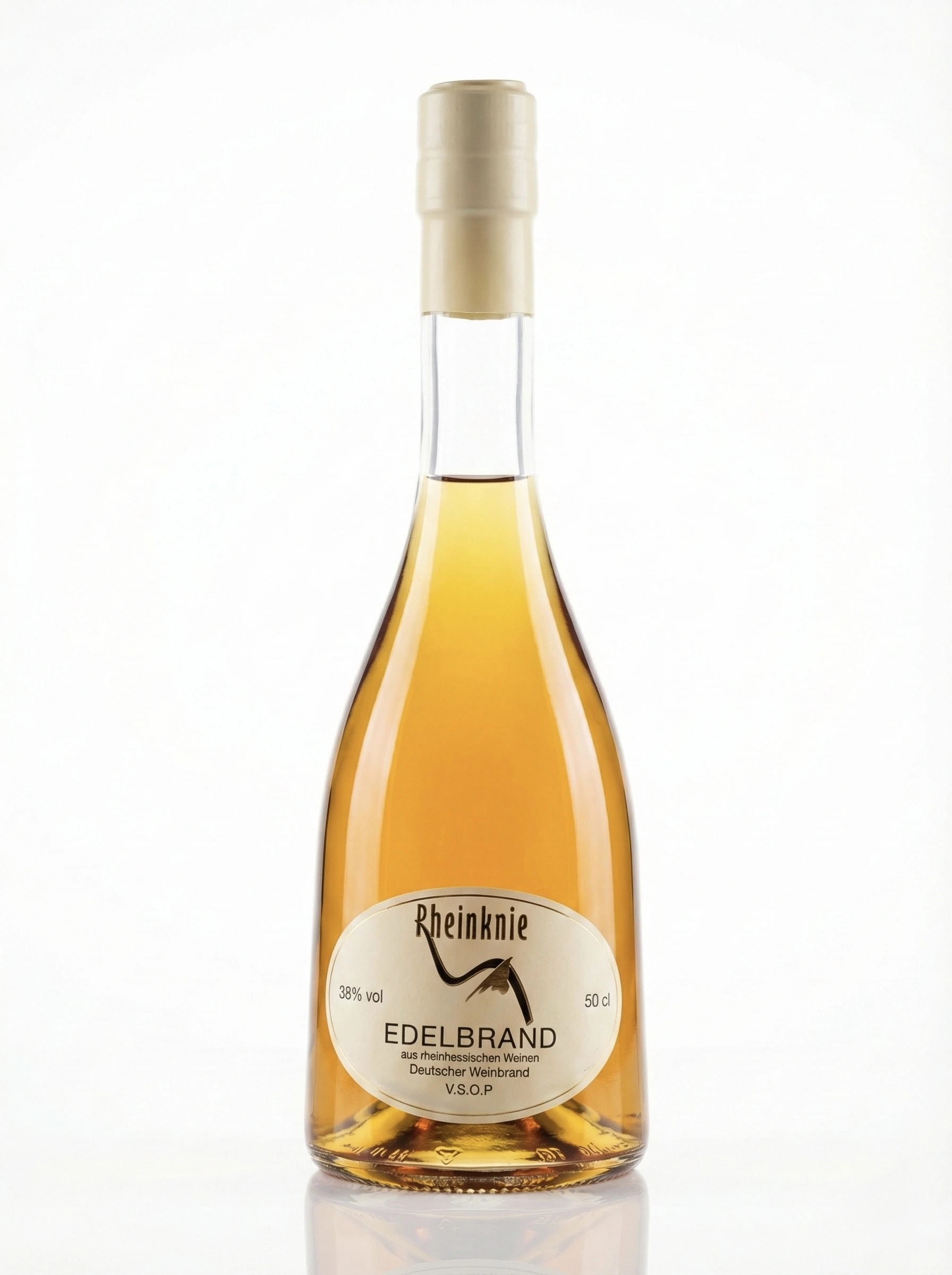 Flasche Rheinknie Edelweinbrand V.S.O.P. 38 % vol. Spirituose
