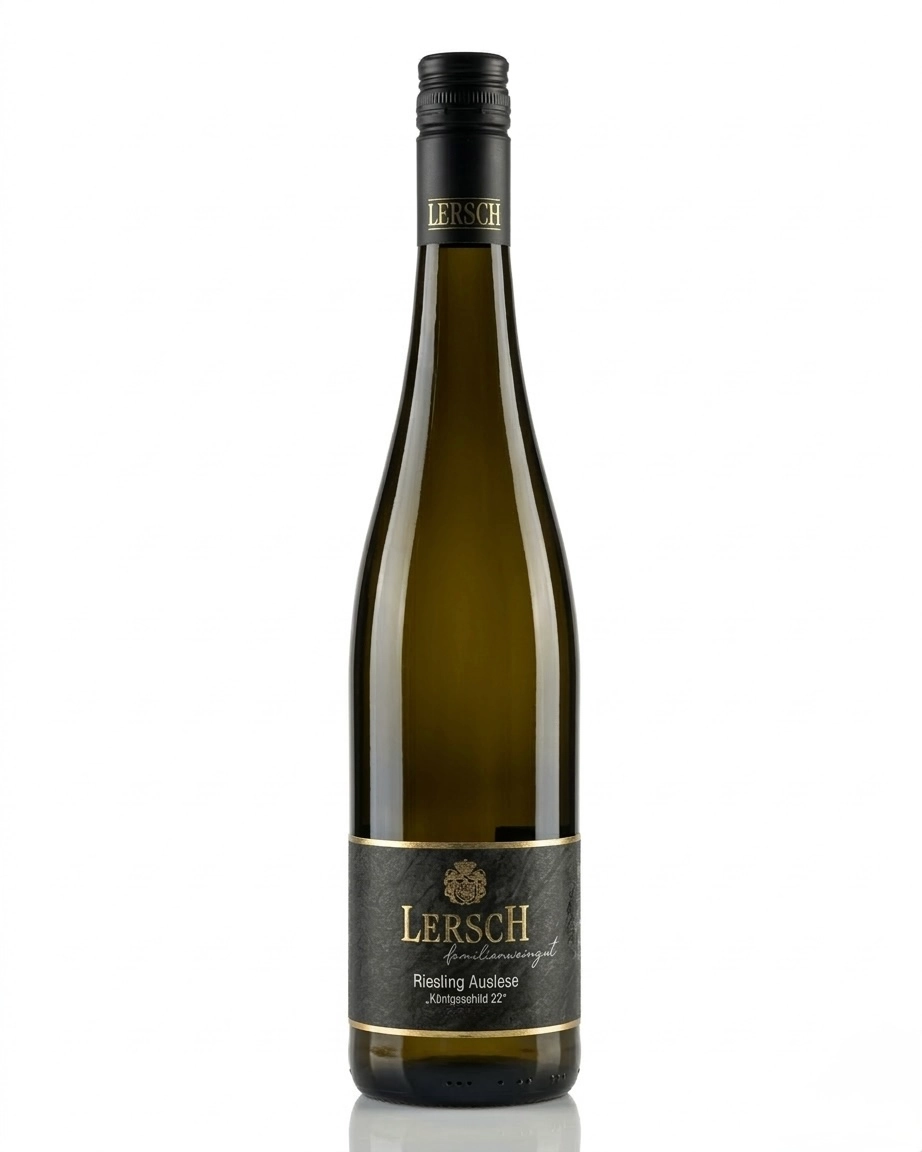 Flasche Riesling Auslese edelsüß vom Weingut Lersch in Langenlonsheim – aromatischer Weißwein mit feiner Restsüße