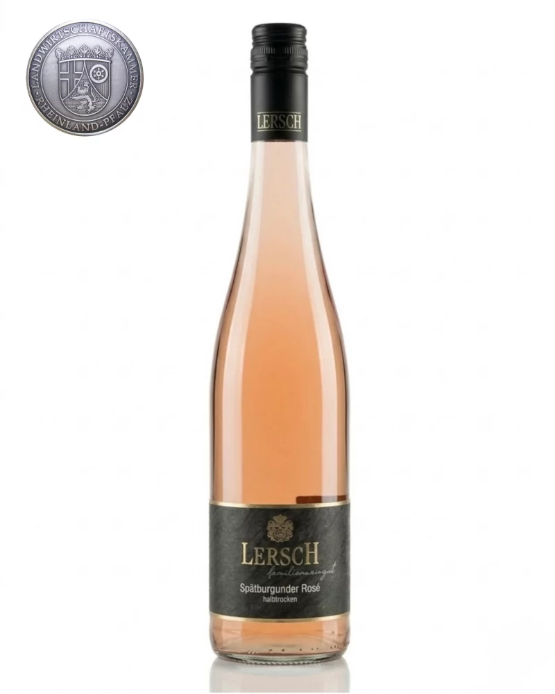 Flasche Spätburgunder Rosé halbtrocken vom Weingut Lersch aus Langenlonsheim an der Nahe
